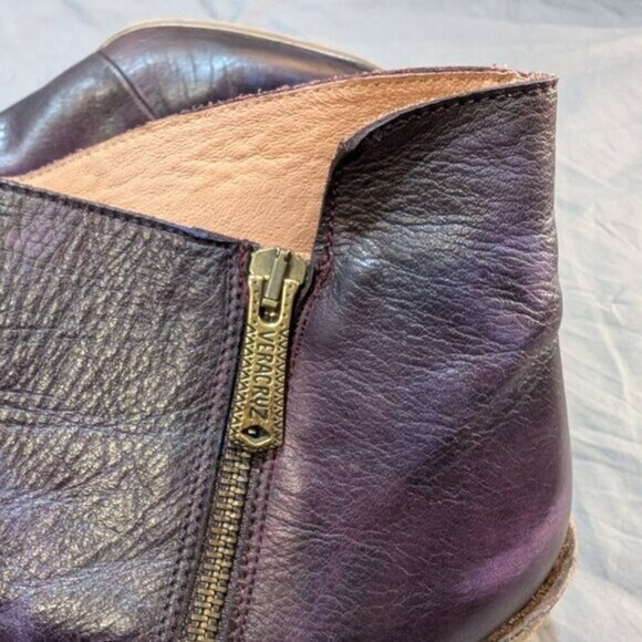 Veracruz Purple Pointed Toe Heel Ankle Boots Size 41 - Picture 9 of 10